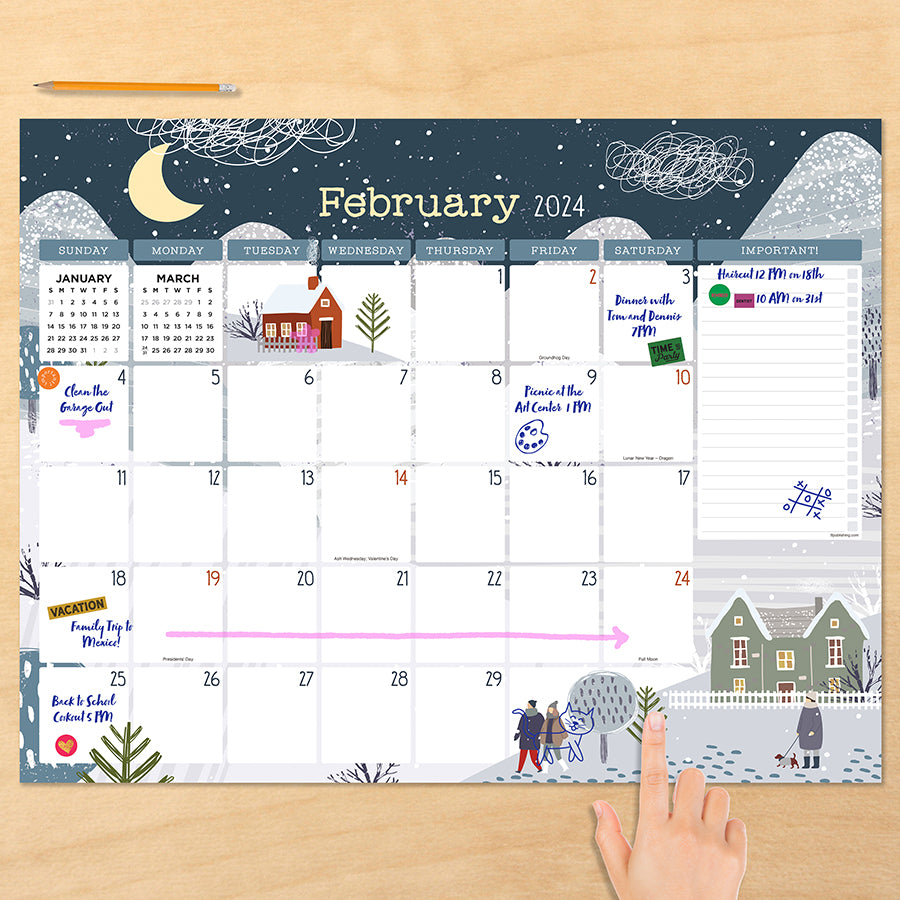 2024 Professional Medium Desk Pad Monthly Blotter Calendar, TF Publishing