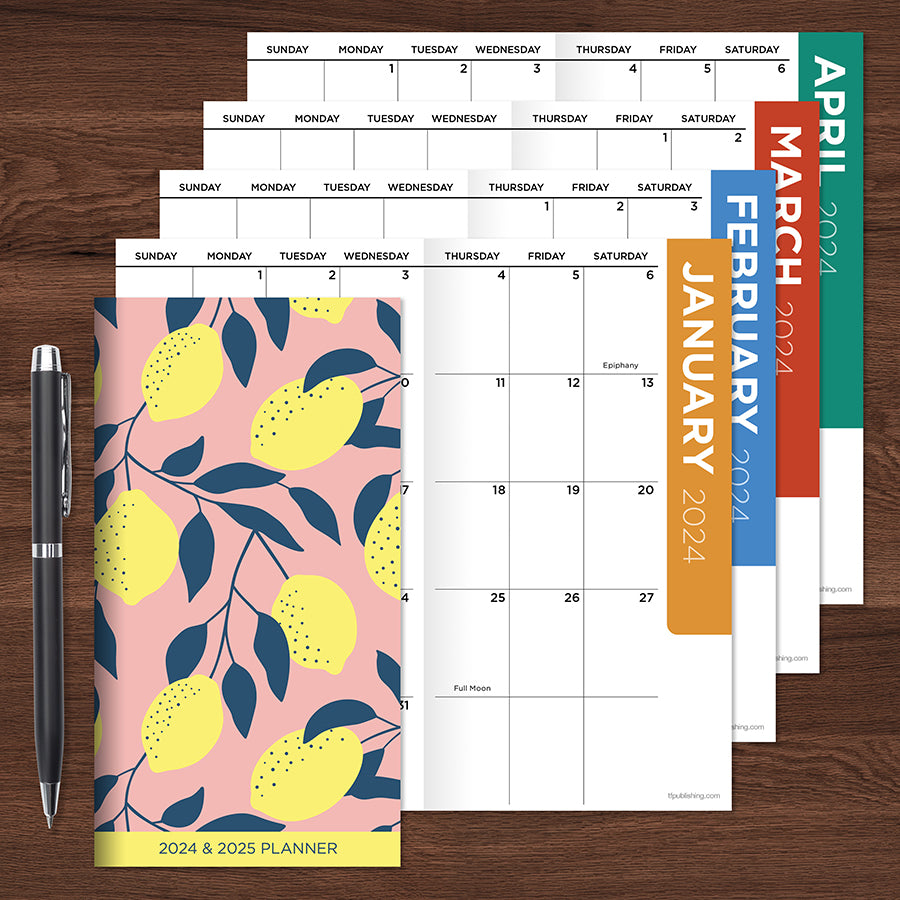 Pocket 2024 Month On One Page Planner Inserts