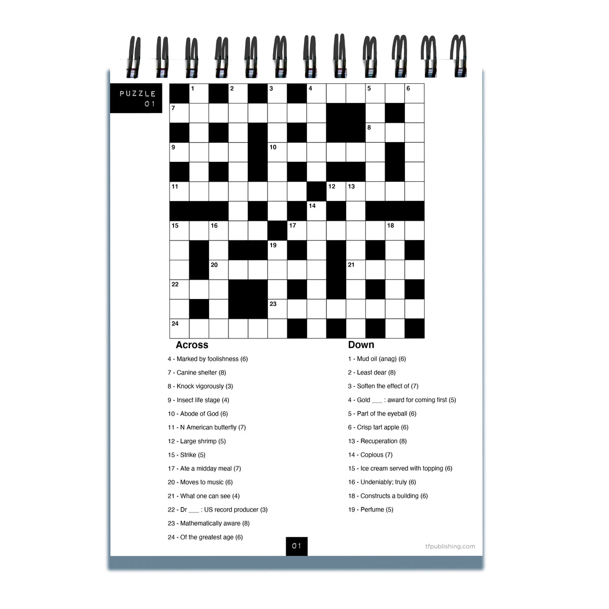 StayatHome Crossword Puzzle Book Spiral Puzzle Pad TF Publishing