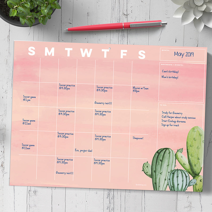 Cactus Mini Open Dated Desk Pad Tf Publishing Calendars Planners