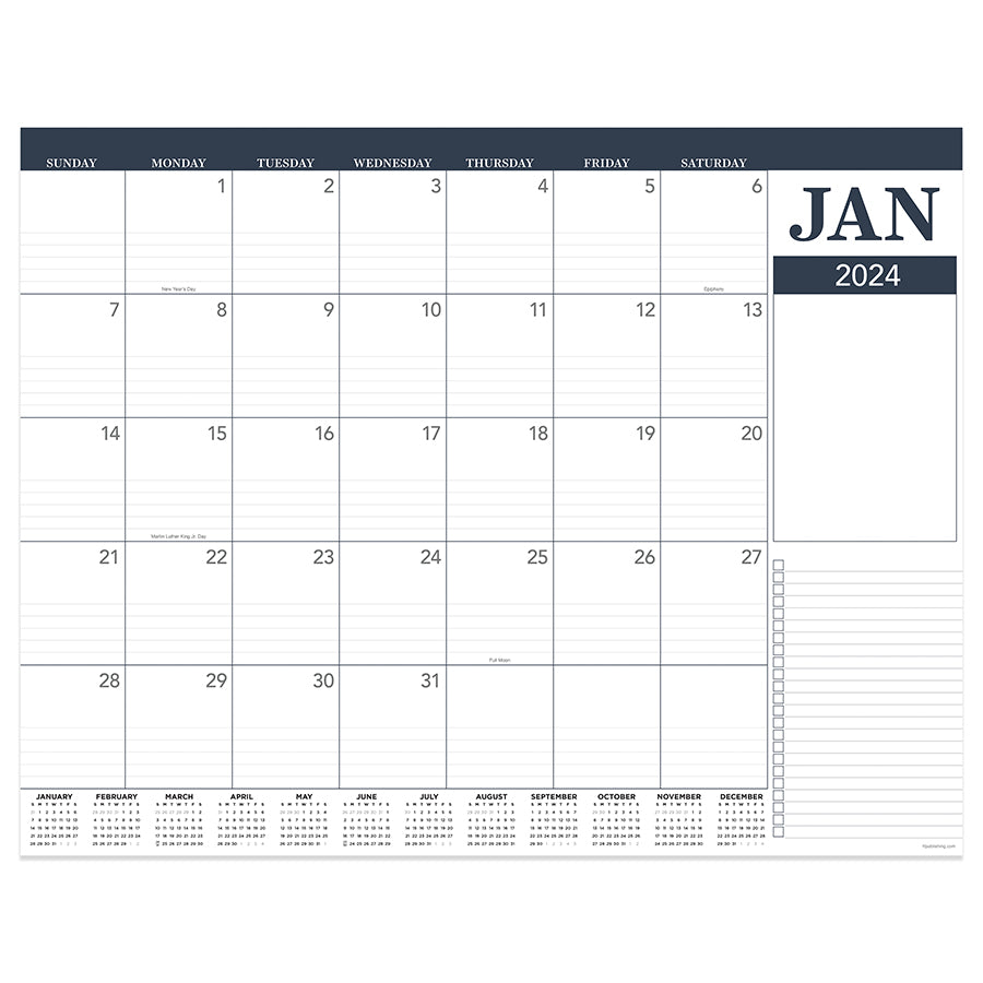 2024 Professional Large Desk Pad Monthly Blotter Calendar TF