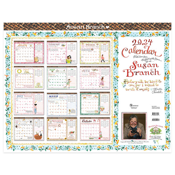 2024 Susan Branch Large Desk Pad Monthly Blotter Calendar TF