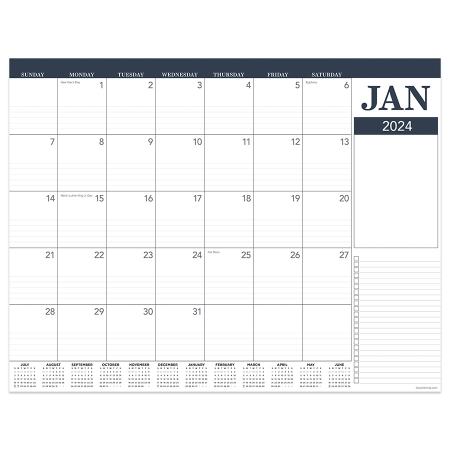 2024 Desk Pad Blotter Calendars (17x22 with Vinyl top and corners)