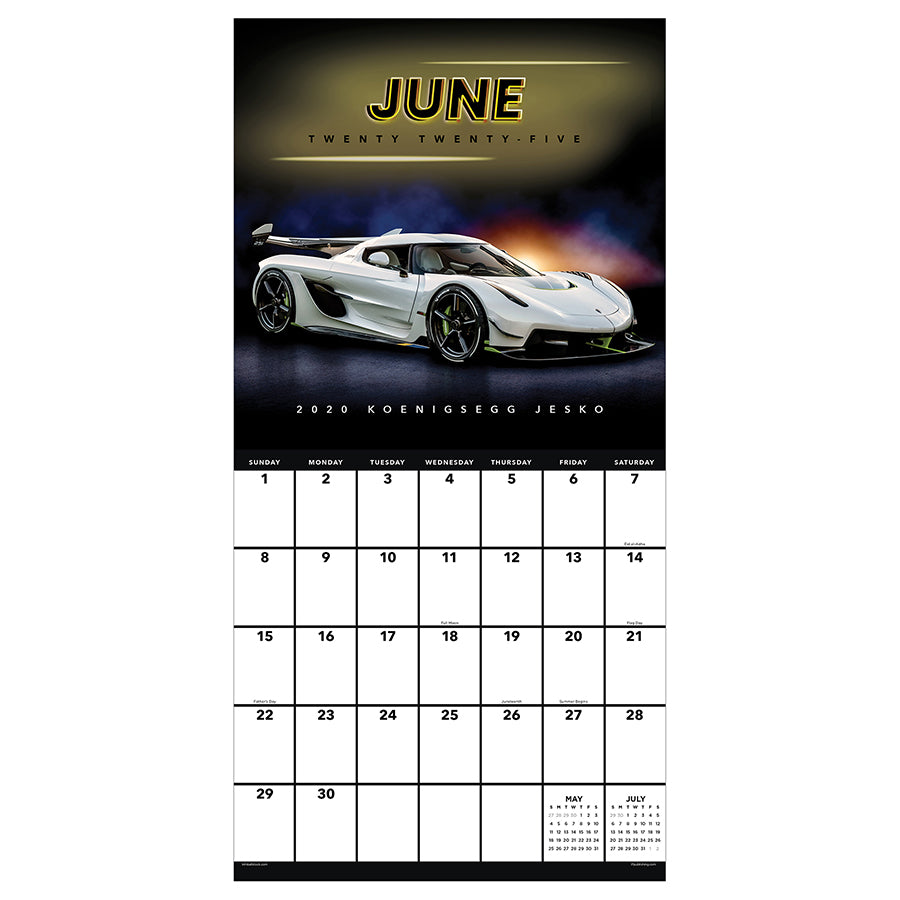 2025 Dream Cars Wall Calendar - 0