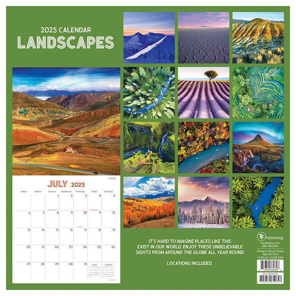 2025 Landscapes Wall Calendar TF Publishing Calendars + Planners