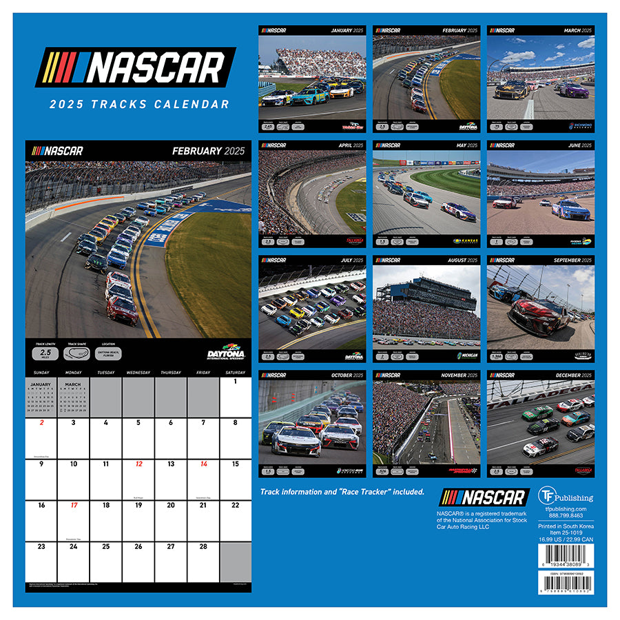 2025 Nascar Tracks Wall Calendar  TF Publishing  Calendars + Planners 