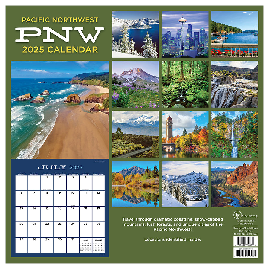 2025 Pacific Northwest Wall Calendar