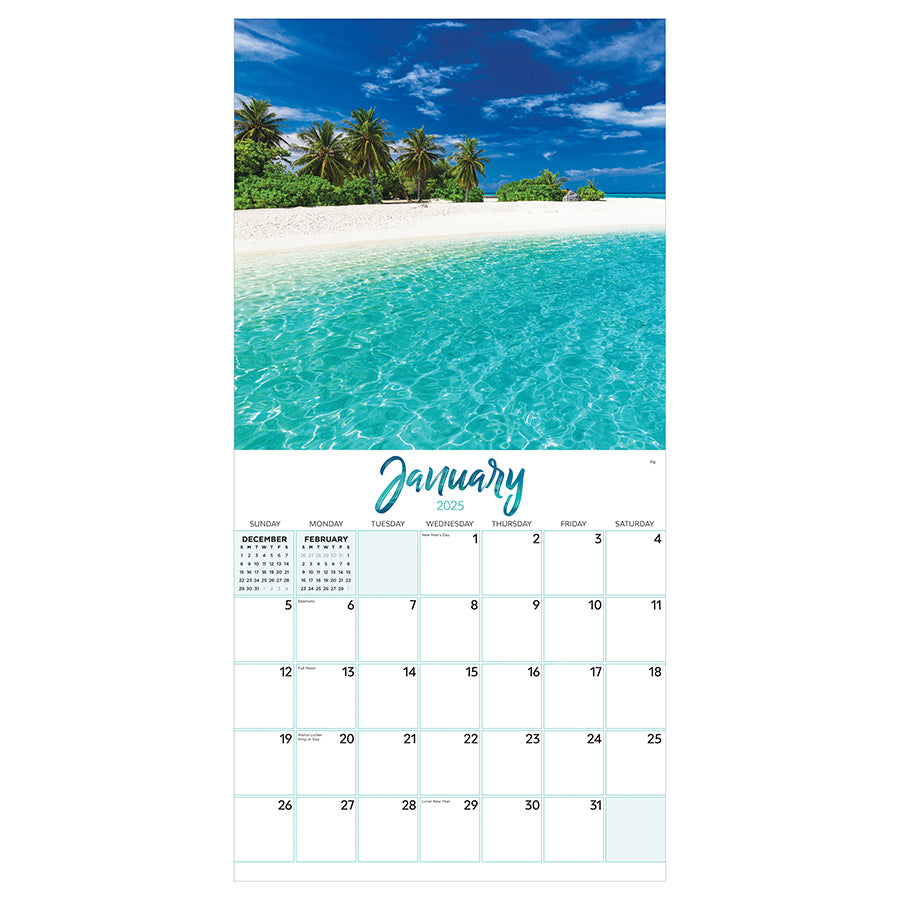 2025 Tropical Beaches Wall Calendar - 0