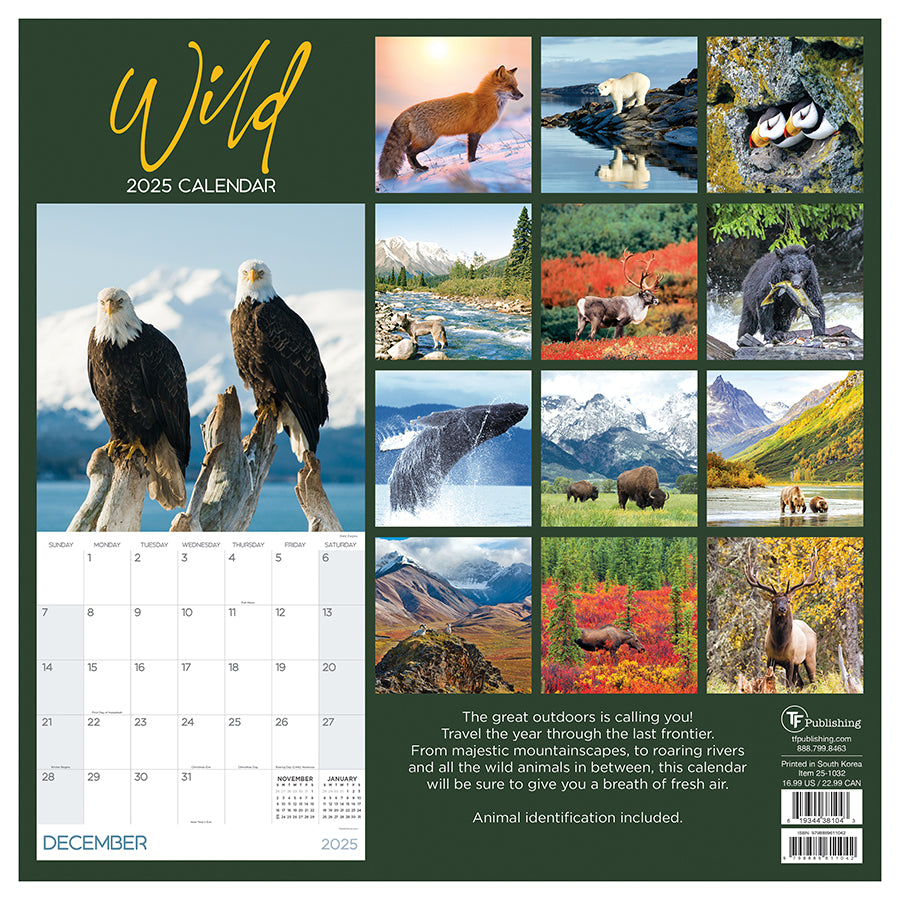 2025 Wild Wall Calendar