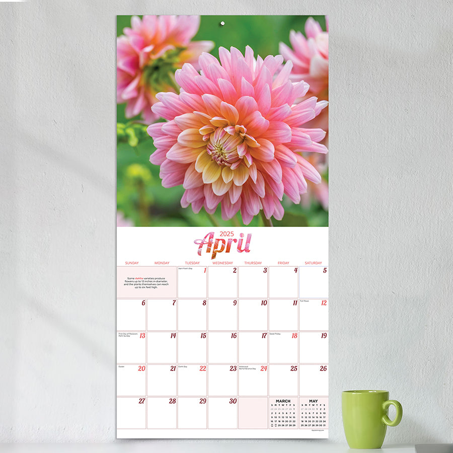 2025 Flowers Wall Calendar