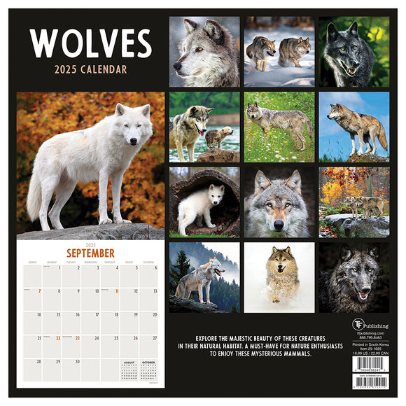 2025 Wolves Wall Calendar TF Publishing Calendars + Planners