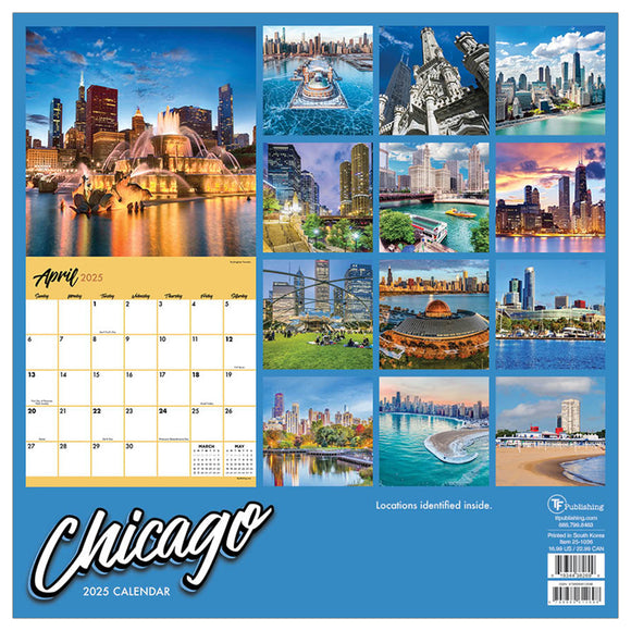 2025 Chicago Wall Calendar TF Publishing Calendars + Planners Journals + Stationery