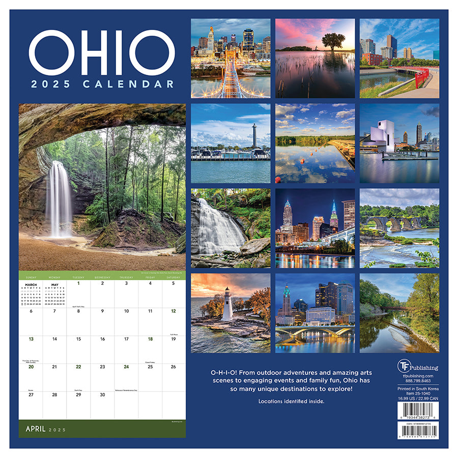 2025 Ohio Wall Calendar