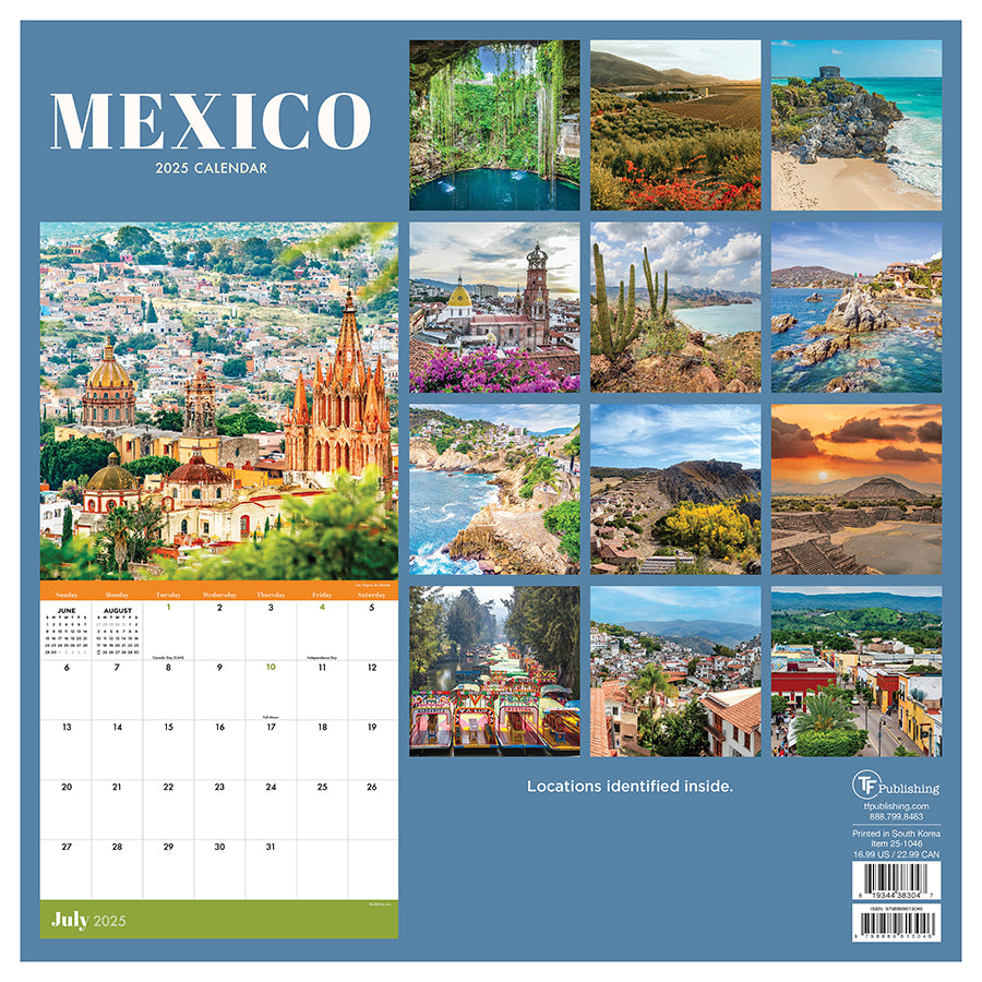 2025 Mexico Wall Calendar