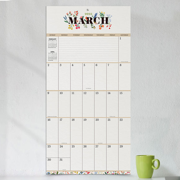 2025 Big GridFloral Wall Calendar TF Publishing Calendars