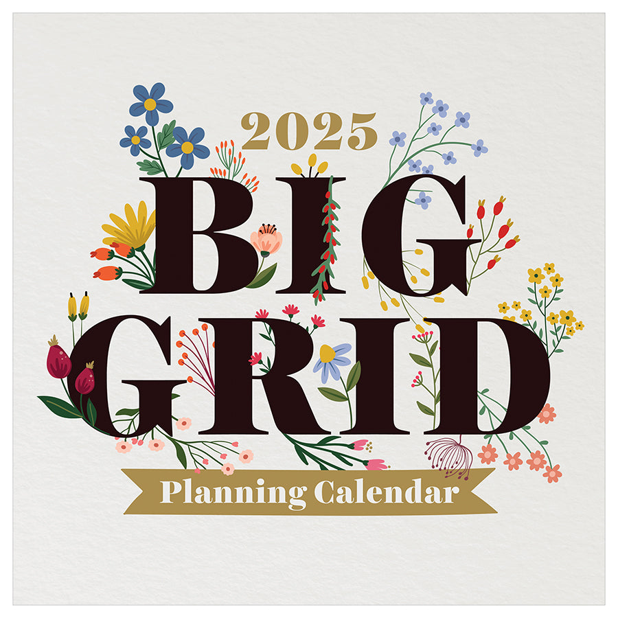 2025 Big Grid-Floral Wall Calendar