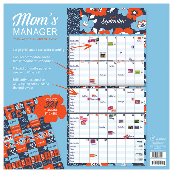 2025 Mom's Manager Wall Calendar TF Publishing Calendars + Planners