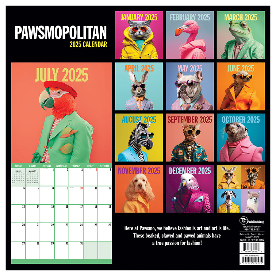 2025 Pawsmopolitan Wall Calendar