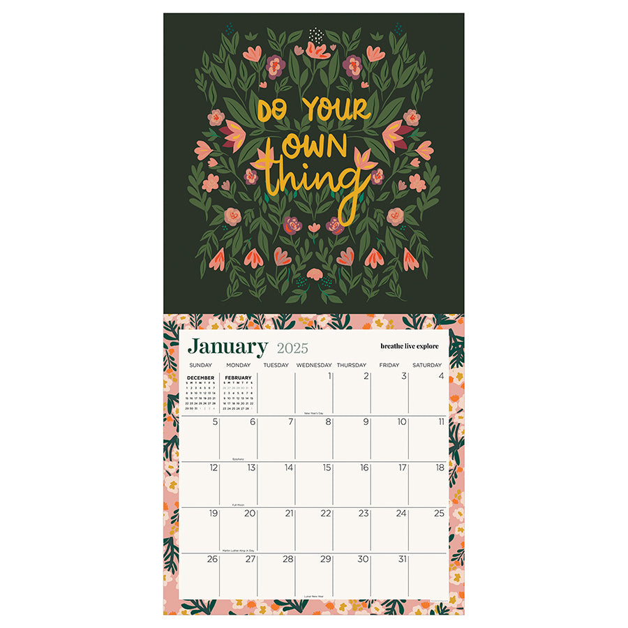 2025 Breathe Live Explore Wall Calendar - 0