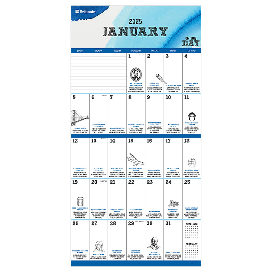 2025 On This Day Wall Calendar