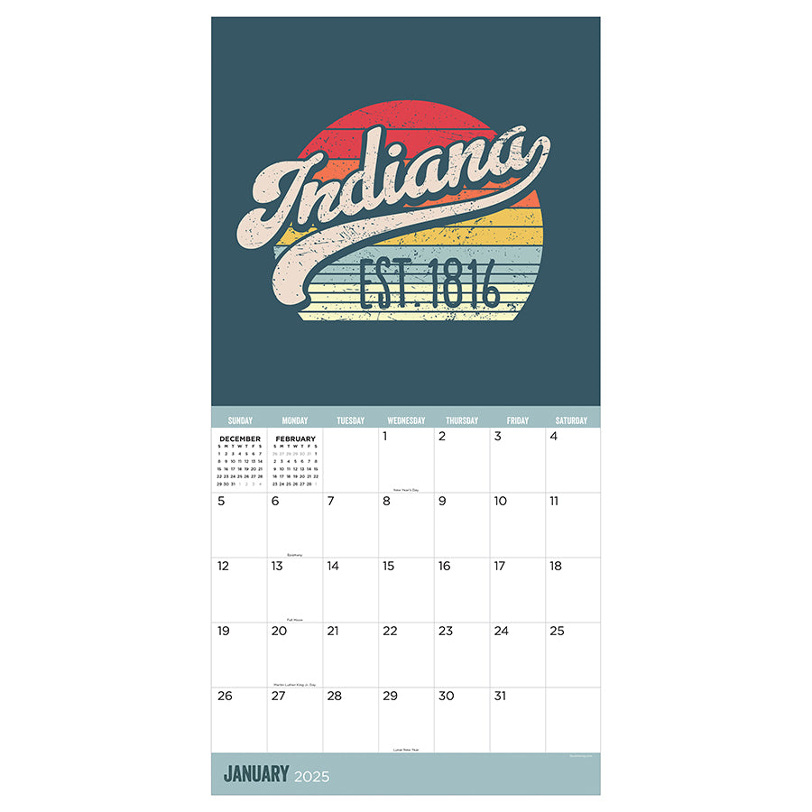 2025 Home: Indiana Wall Calendar - 0