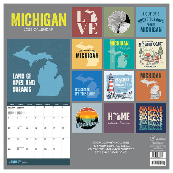 2025 Home Michigan Wall Calendar TF Publishing Calendars