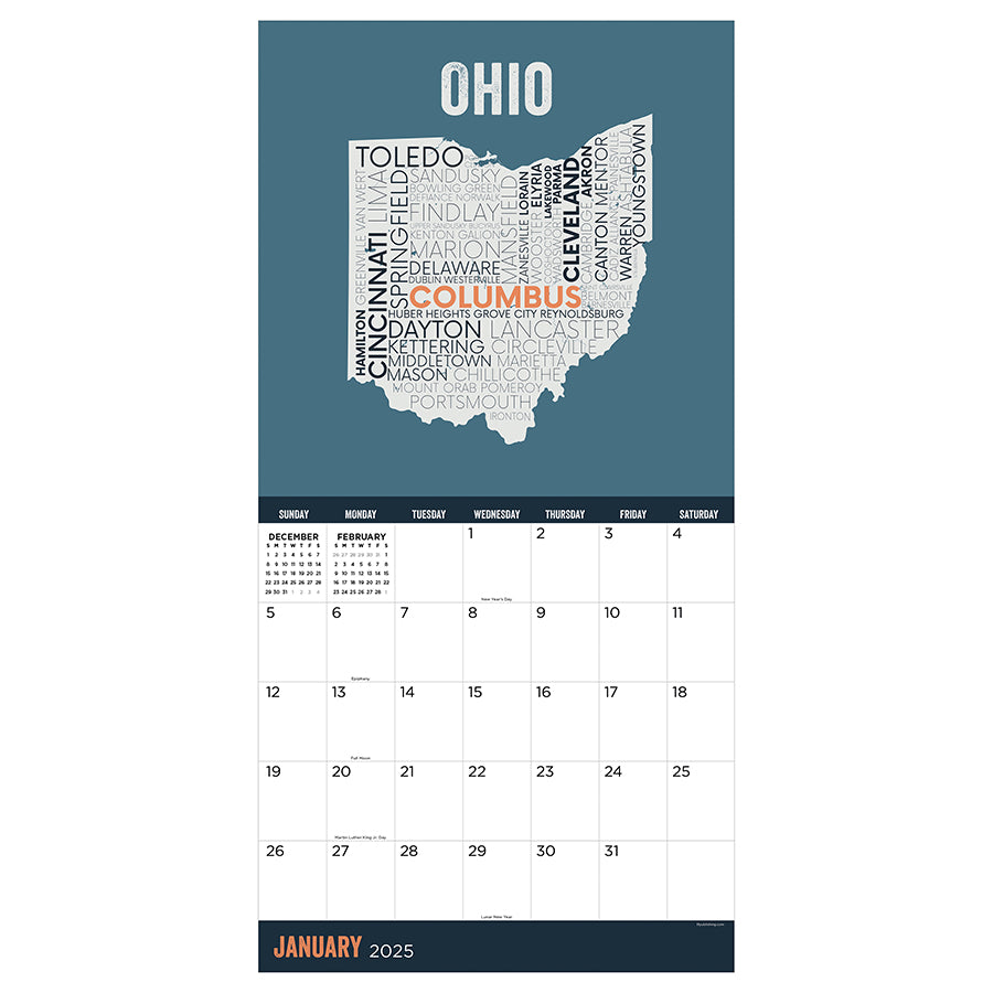 2025 Home Ohio Wall Calendar TF Publishing Calendars + Planners