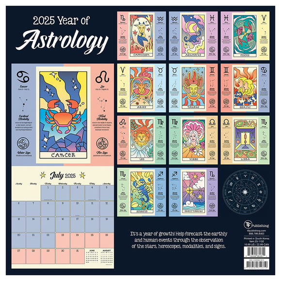 2025 Astrology Wall Calendar TF Publishing Calendars + Planners