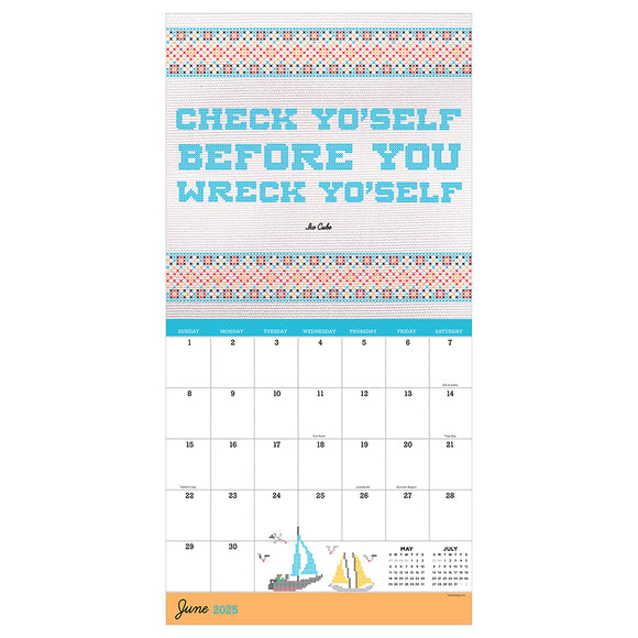 2025 Cross Stitch Lyrics Wall Calendar TF Publishing Calendars