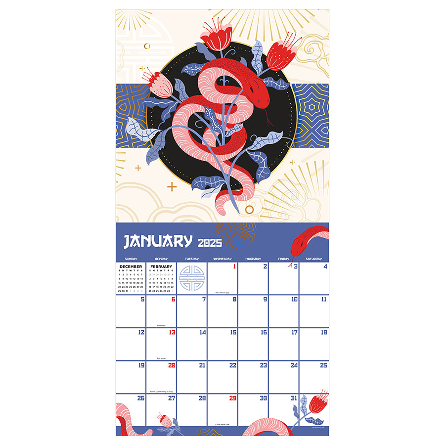 2025 Year of the Snake Wall Calendar - 0