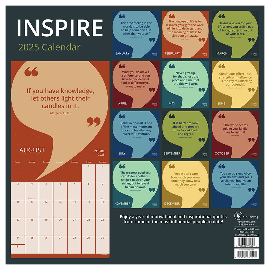 2025 Inspire Wall Calendar TF Publishing Calendars + Planners