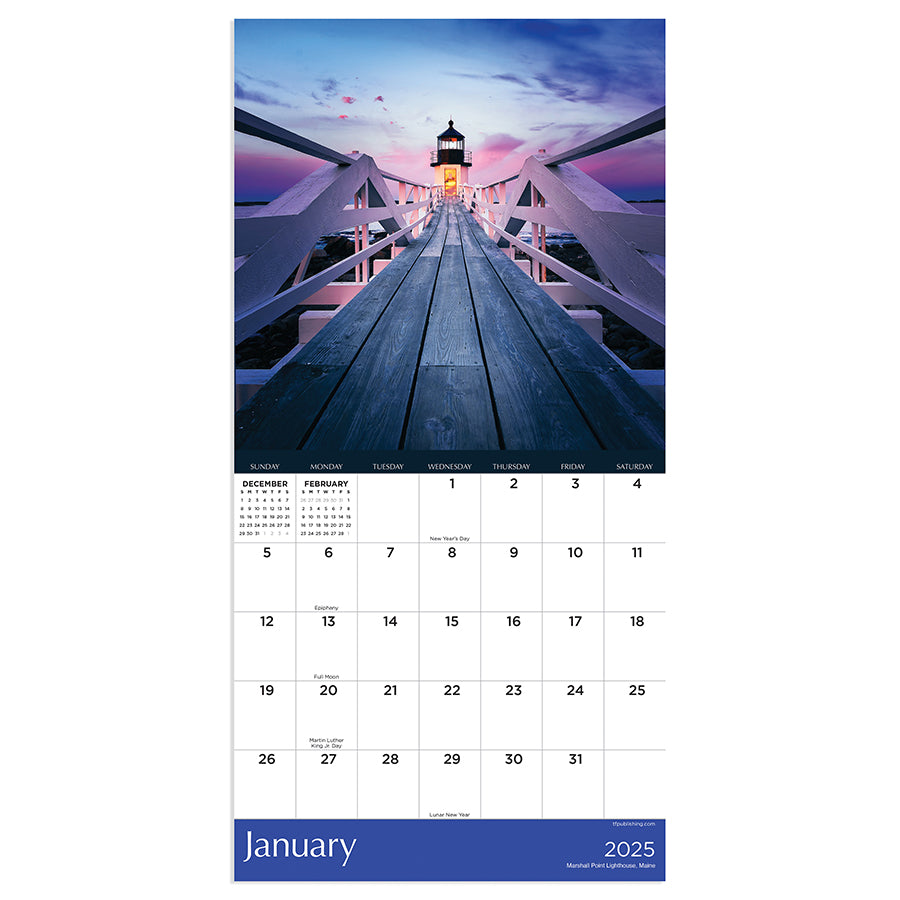 2025 Lighthouses Mini Calendar TF Publishing Calendars + Planners