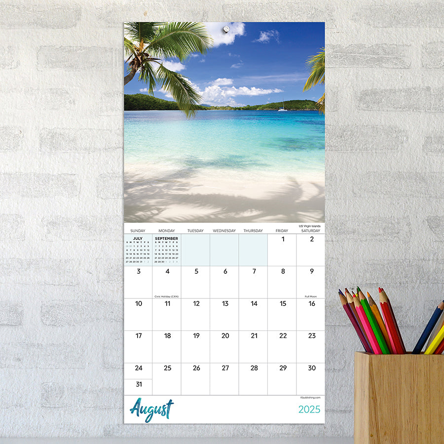 Tropical Desk Calendar 2025