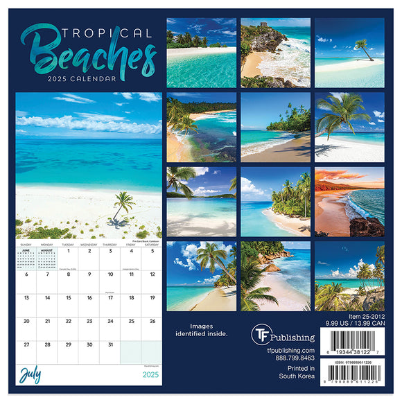 2025 Tropical Beaches Mini Calendar TF Publishing Calendars