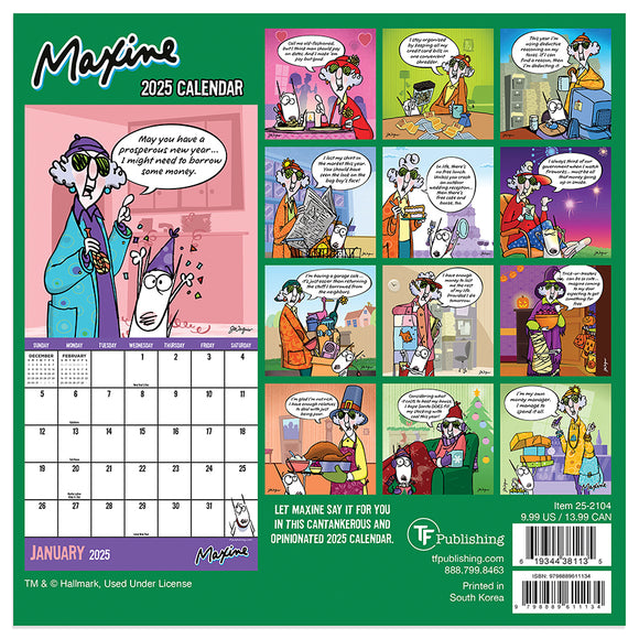 2025 Maxine Mini Calendar TF Publishing Calendars + Planners