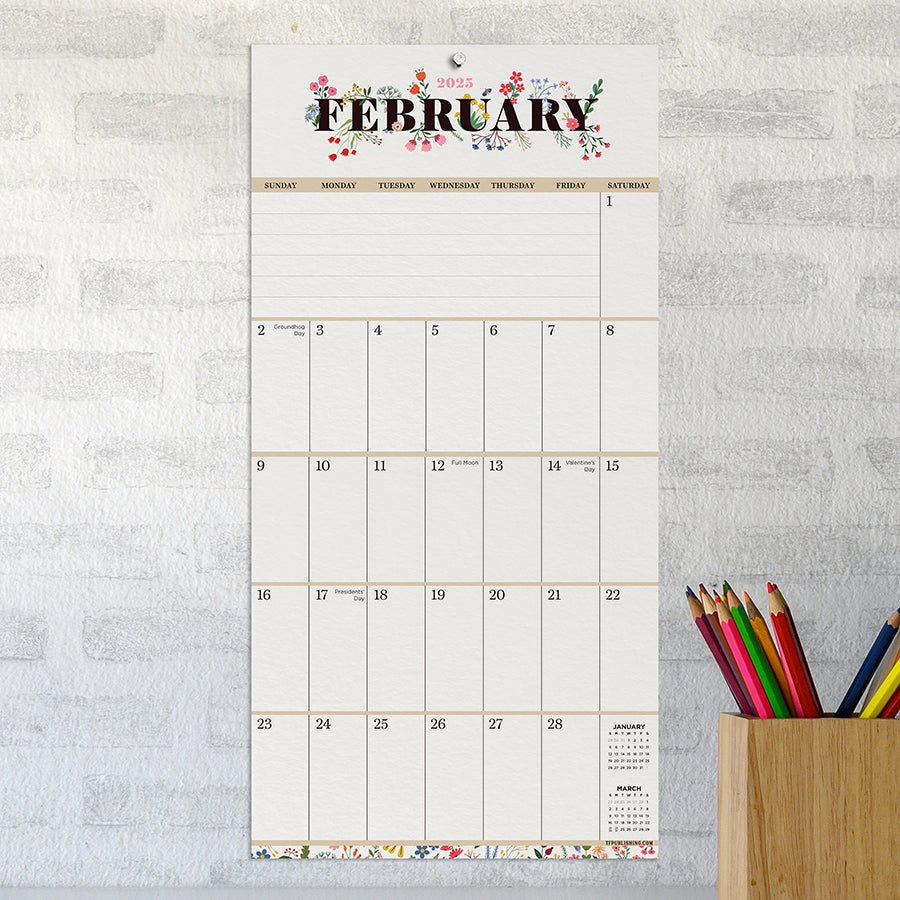 2025 Big Grid-Floral Mini Calendar