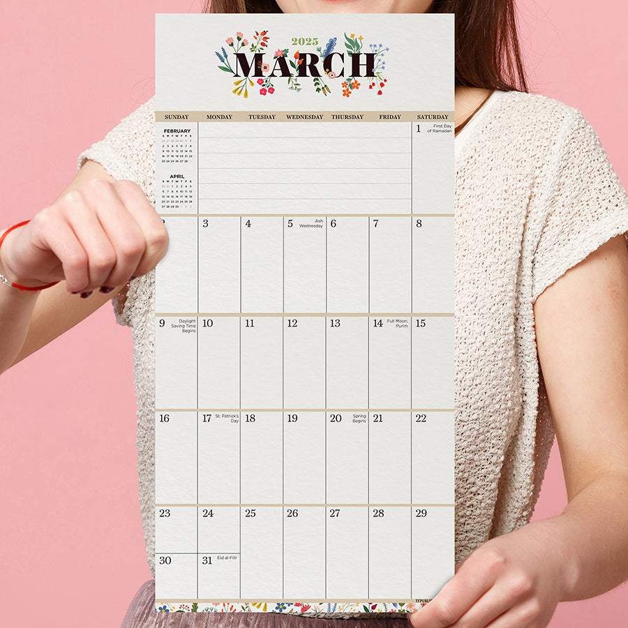 2025 Big Grid-Floral Mini Calendar