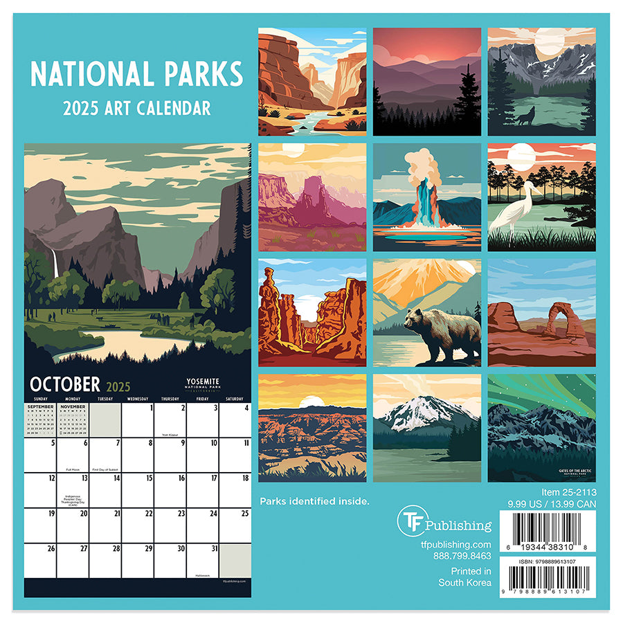 2025 National Parks-Art Mini Calendar