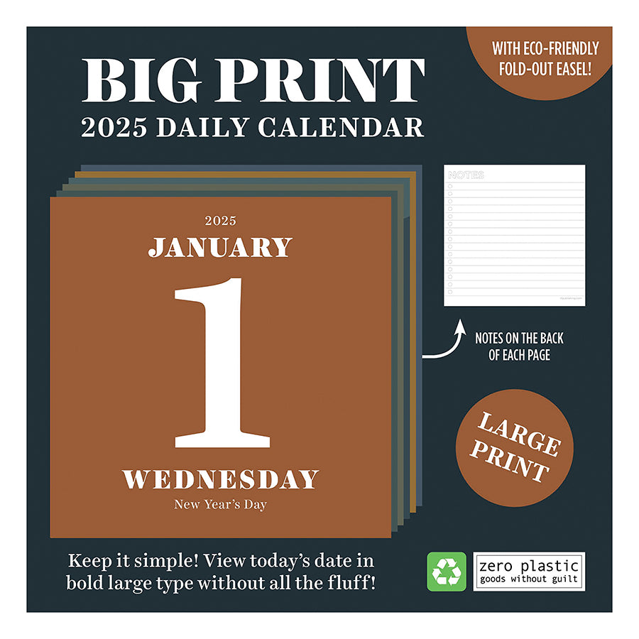 2025 Big Print Daily Desktop Calendar
