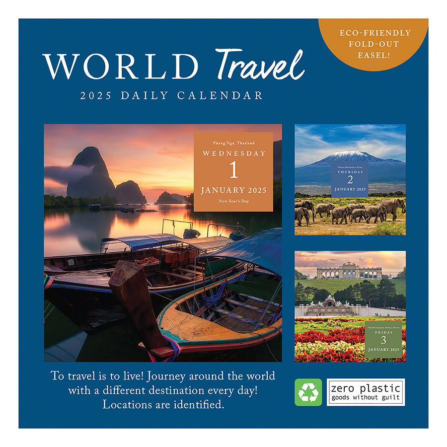 2025 World Travel Daily Desktop Calendar