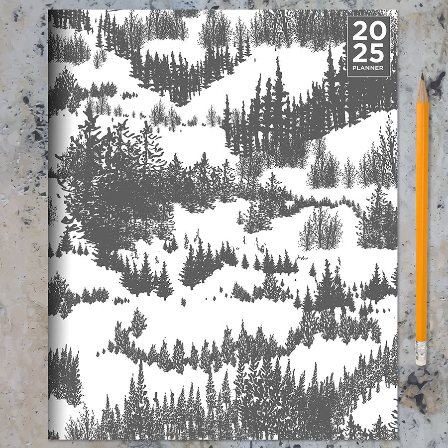 **FINAL SALE**  Grey Forest Medium Monthly Planner