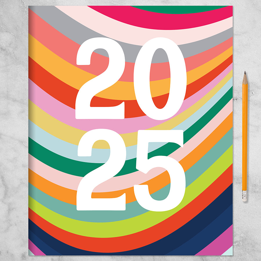 2025 Color Swoops Large Monthly Planner