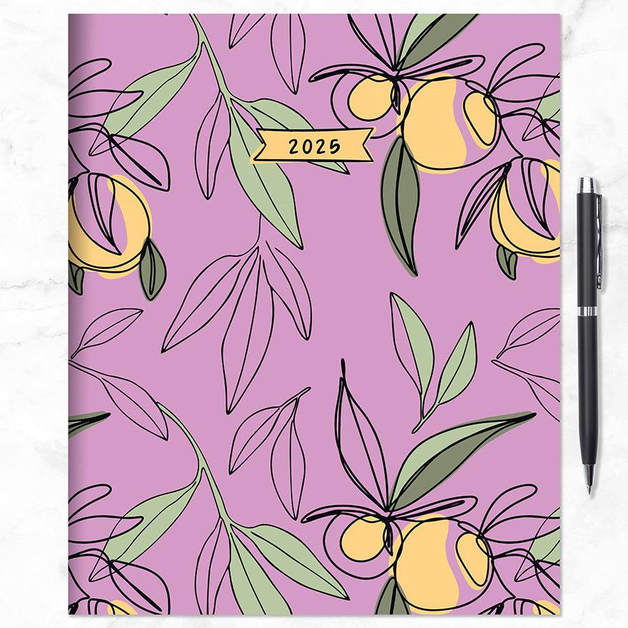 2025 Lemon and Lavender Large Monthly Planner