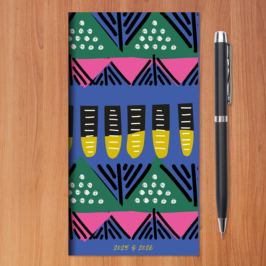 2025-2026 Bright Tribal Small Monthly Pocket Planner