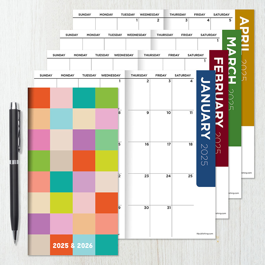 2025-2026 Check Your Colors Small Monthly Pocket Planner - 0