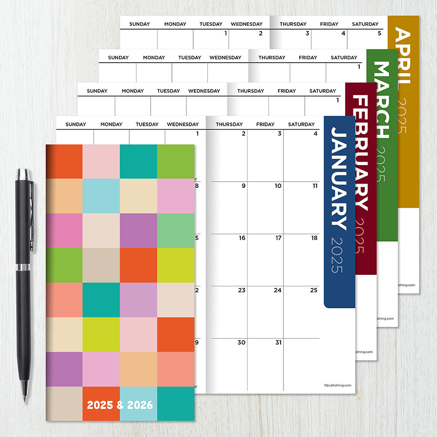 **FINAL SALE** 2025-2026 Check Your Colors Small Monthly Pocket Planner