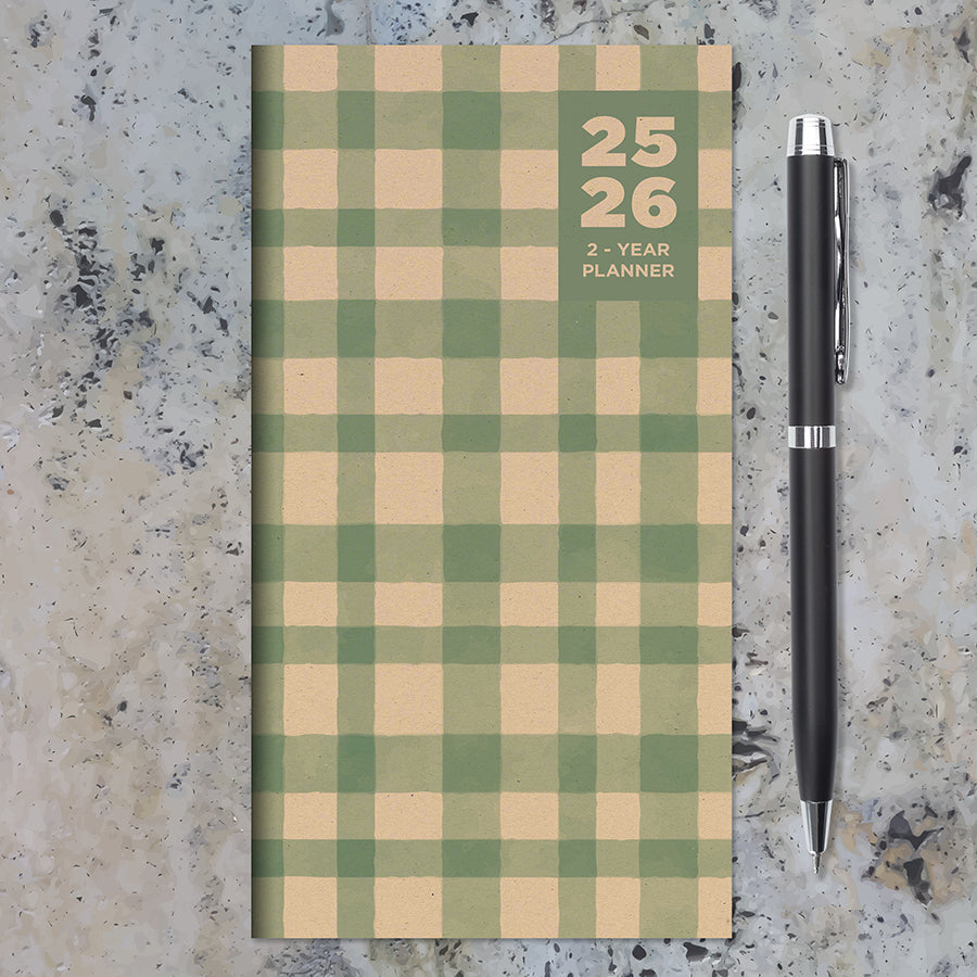 2025-2026 Farmhouse Gingham Small Monthly Pocket Planner