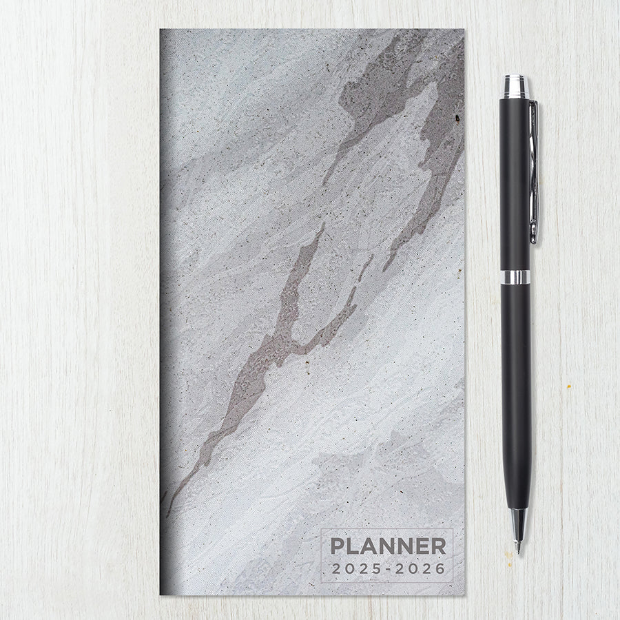 2025-2026 Gray Granite Small Monthly Pocket Planner