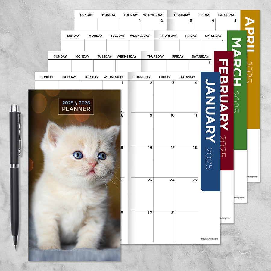 2025-2026 Kitten Small Monthly Pocket Planner - 0