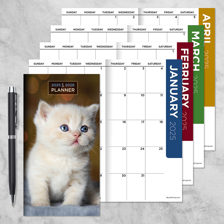 **FINAL SALE** 2025-2026 Kitten Small Monthly Pocket Planner